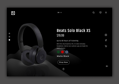 Beats Headphones UI Design – Black, Red, and Green Edition! 3d graphicdesign headphones ui webdesign website