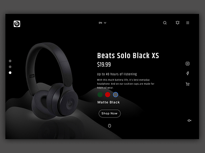 Beats Headphones UI Design – Black, Red, and Green Edition! 3d graphicdesign headphones ui webdesign website