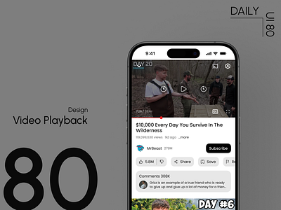 Day 80: Video Playback daily ui challenge online video player playback controls ui design user friendly video player interface video streaming