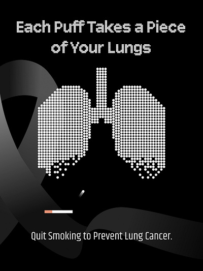 Every Puff Takes a Piece of Your Lungs design graphic design illustration ui vector