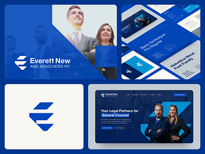 Branding Concept for Everett New blue branding dark blue design graphic design law law firm logo modern professional website