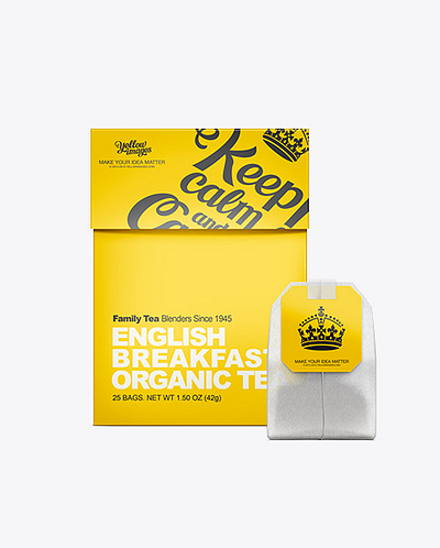 Free Download PSD Tea Box With Tea Bag Mockup mockup designs