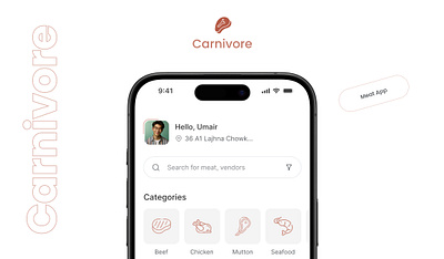 Carnivore (App Design) app design ecommerce app fresh meat responsive app design uiux