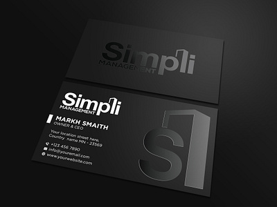 Simpli black business card business card design editable graphic design illustrator logo vector