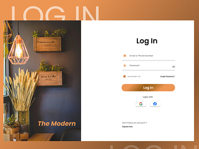 Log in UI Design branding graphic design ui