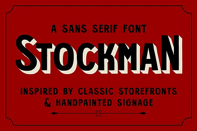 Stockman - Vintage Sans Serif Font brand identity branding classic logo logos logotype poste poster retro sign signage storefront vintage whiskey
