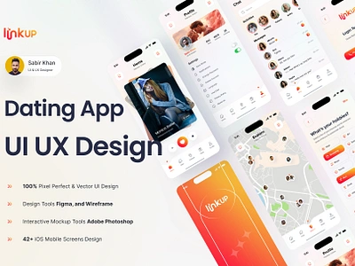 LinkUp Dating Mobile App UI Kit appuikit blued date dateapp dateappuikit dating datingapp grindr hayeesay meet socialconnection tinder trendui ui uikit uxkit viraluidesign