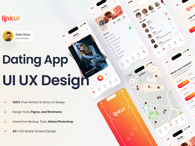 LinkUp Dating Mobile App UI Kit appuikit blued date dateapp dateappuikit dating datingapp grindr hayeesay meet socialconnection tinder trendui ui uikit uxkit viraluidesign