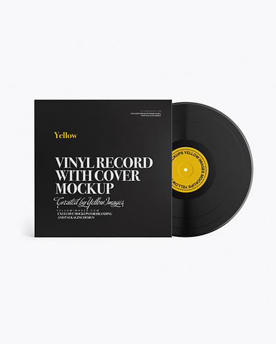 Free Download PSD Vinyl Record With Paper Cover Mockup free mockup template mockup designs