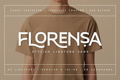 Florensa - Stylish Ligature Sans elegant florensa ligature font ligatures logo font logotype modern stylish variatype