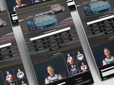 Racing Team Landing Page business webiste figma landing page landing site landing website photoshop racing team website react js ui design uiux design web design website