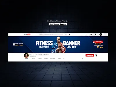 Fitness Youtube Channel Banner Design banner youtube channel banner fitness banner web banner youtube youtube banner youtube channel banner youtube logo