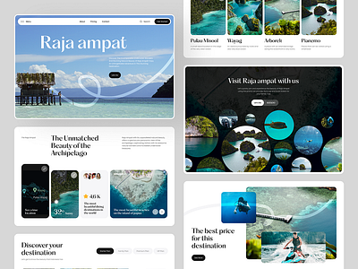 Landing Page Exploration – Tourism Website app branding design graphic design illustration logo typography ui ux vector