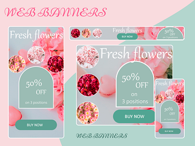 Web Banner for flower store banner design figma graphic design photoshop ui web banner