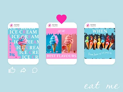 Insta post design figma graphic design ice cream insta post photoshop ui