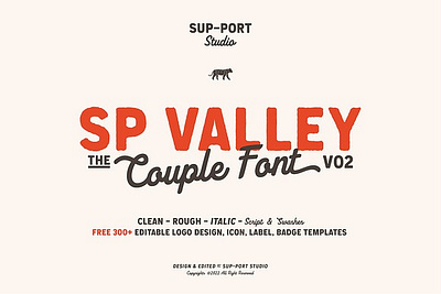 SP Valley Couple Font & Template v02 beautiful clean engagement hype invitation logotype rough text urban wedding