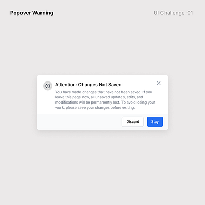 UI Challenge: Popover Components modaldesign popupui