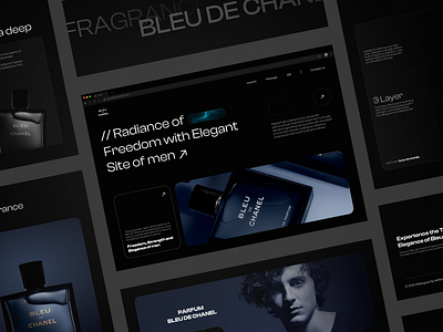 The deep of Bleu de Chanel branding chanel design elegance fragrance graphic design luxury perfume ui ui design uid uidaily uidesign uiux