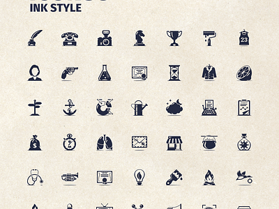 Vector Icon Set | Icons8 | Ink Style icons icons8 ink old retro style vector vintage