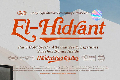 El-Hidrant Serif Font With Swashes bonus branding design elegant extra ligatures multilingual open type print stylish swashes true type