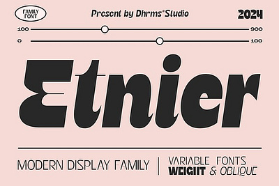 Etnier - Modern Display Family black branding brutalism extended headline heavy poster wide