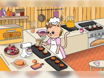 Kat's Cafe animals motion graphics animation anime best animations on dribbble best graphics on dribbble best motion graphics best motion graphics on dribbble cat animation cat graphics cat illustrations character designs dribbble discovery illuminz matter motions matter motions studio motion graphics