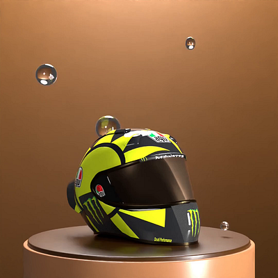 Soleluna Valentino Rossi helmet 3d 3d animation 3d helmet animation artwork helmet motogp soleluna valentino rossi