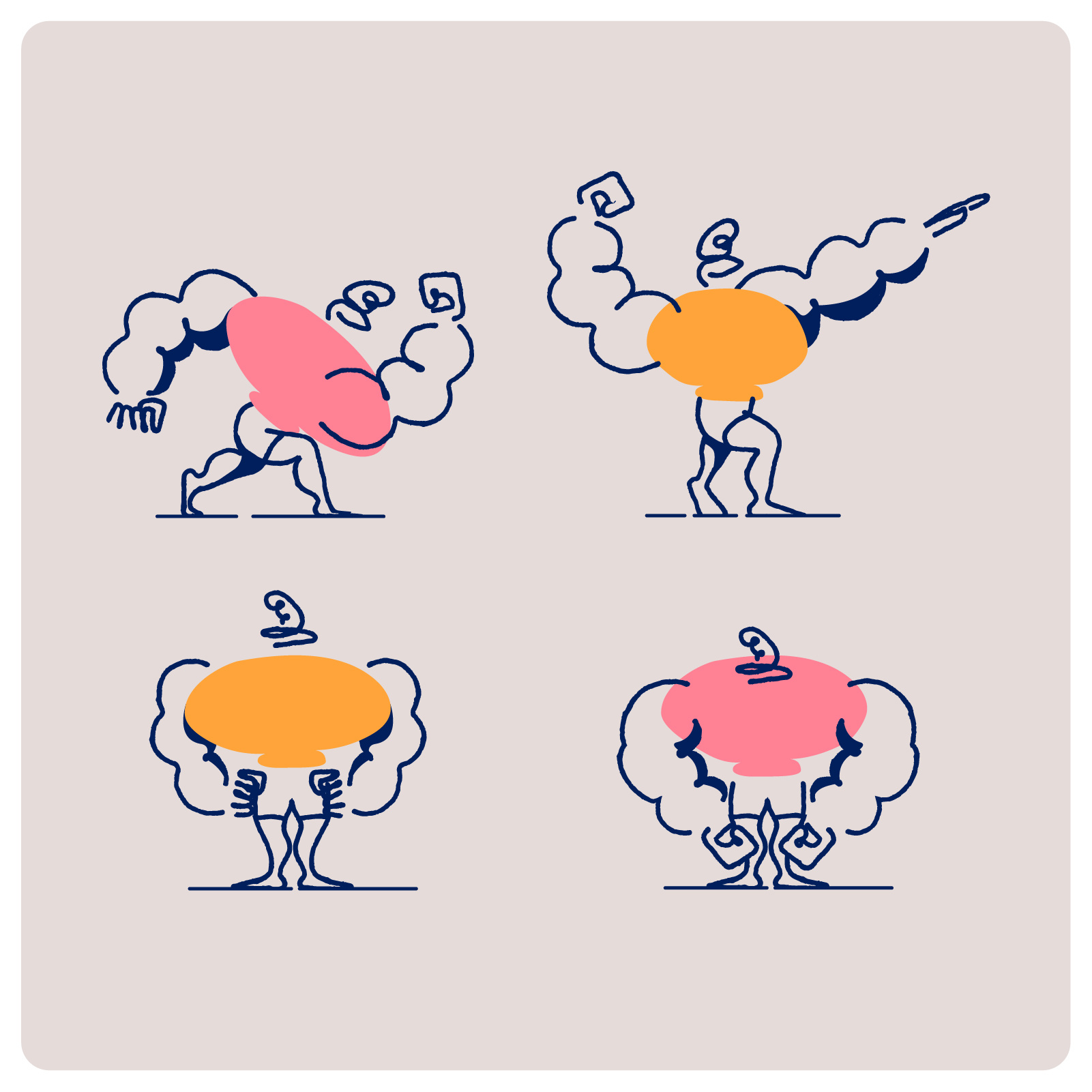 pose! bodybuilder branding design graphic design gym icon illustration line minimal pose retro simple