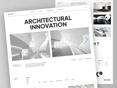 Zaha Hadid - Architecture Portfolio Minimalist Website - Project architect architecture branding building clean company profile luxury minimalist modern our project personal website project page project website ui ux web design web designer website website design