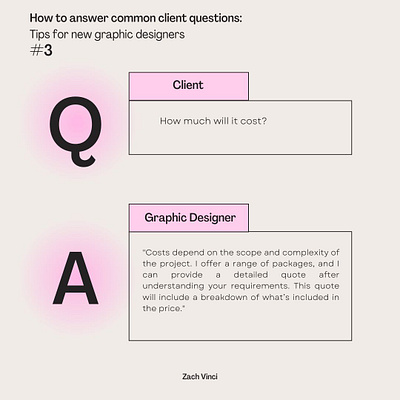 How To Answer Common Graphic Design Client Questions #3 art art design design designer graphic design graphic design careers graphic design tips graphic designer tips zach vinci