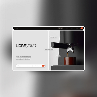 LIGREyoun - Concept branding coffee design interface minimal tech ui web design