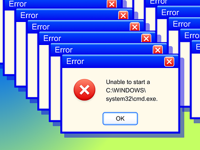 Childhood glitch 2000s error error message glitch illustration lag lagging stuff windows windows xp y2k
