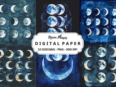 Moon Phases Backgrounds tumbler wrap