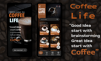 A Coffee shop app ui design app desing app ui design figma ui ux