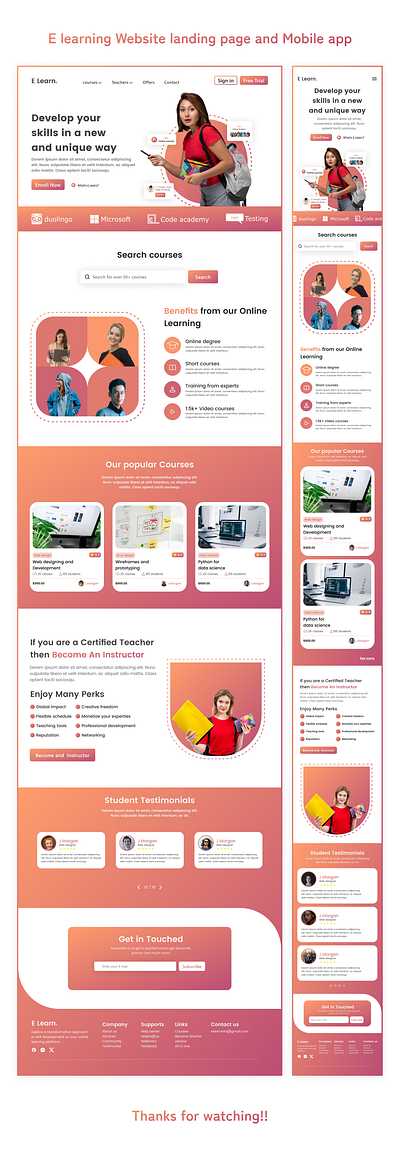 Landing page and mobile app design appdesign design figma graphic design ui ux