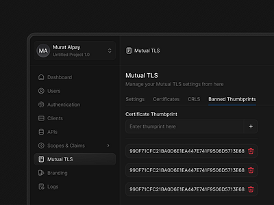 Banned Thumbprints ✨ banned code components dark mode dark ui design system development empty navigation navigation menu side nav sidebar thumbnail thumbprints trash