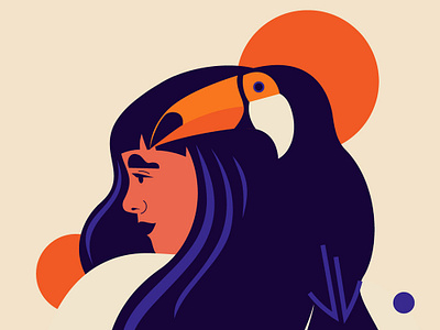 Toucan art artwork bird branding character design design face fashion graphic design illustration natue poster profile touca ui vector wildlife woman