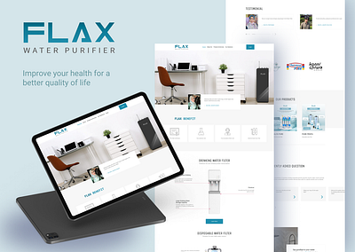 Redesign Flax - Water Treatment Website 3d animation branding graphic design landingpage logo motion graphics ui website
