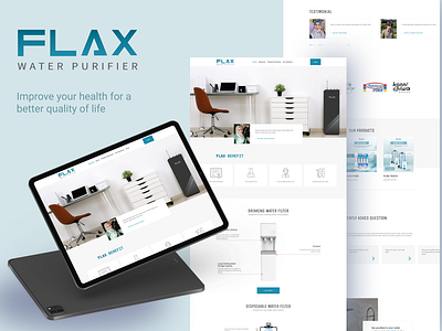 Redesign Flax - Water Treatment Website 3d animation branding graphic design landingpage logo motion graphics ui website