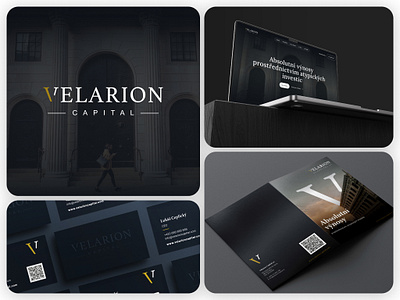 Velarion Capital - Logo Design branding bussines card capital dark finance folder gold logo ui ux website