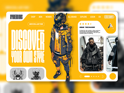 Futuristic Fashion Landing Page branding cyberpunk design fashion futuristic graphic design ui ux