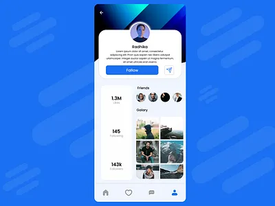 👤 Profile Page Design for Social Media App graphic design mobile app design social media page ui ux ux design