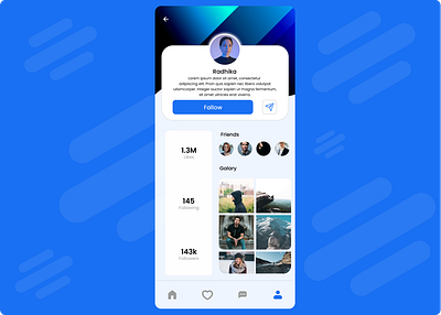 👤 Profile Page Design for Social Media App graphic design mobile app design social media page ui ux ux design