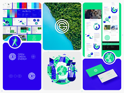 Open Green Energy - Brand & UX/UI Design brand guidelines brand identity branding colour palette design designer graphic design green energy illustration illustrator logo rebrand sustainability ui vector