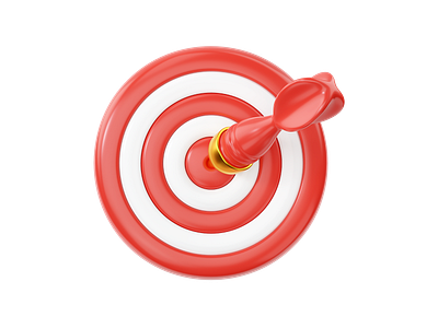 On target 3d accuracy achievment arrow blender business composition cycles dart game goal graphic design illustration play red render stock target white work