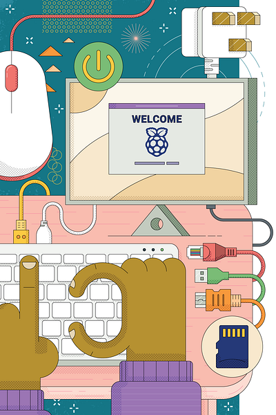 Raspberry Pi Beginners Guide #2 2d colour design graphic design illustration raspberry pi technology vector