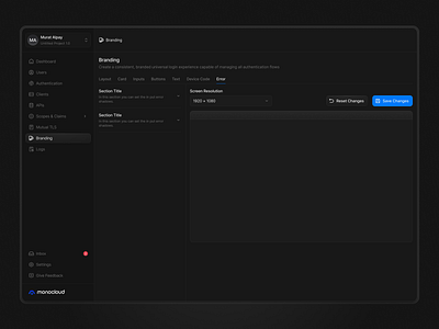 Section Exploration browser button dark mode dark ui exploration menu section settings tab design tabs title