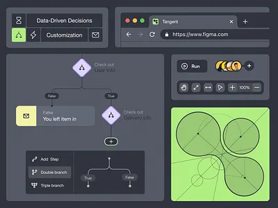 Tangent: Clean & Efficient UI for Streamlined Automation Tool app b2b branding builder crm dark mode icons logo logo design optimization platform product design saas triger ui user experience user flow ux web