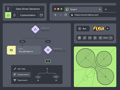 Tangent: Clean & Efficient UI for Streamlined Automation Tool app b2b branding builder crm dark mode icons logo logo design optimization platform product design saas triger ui user experience user flow ux web