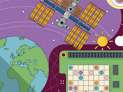 Raspberry Pi Beginners Guide #7 2d artwork book illustration colour design digital art globe graphic design illustration illustrator iss planet earth publishing raspberry pi sensors space technology temperature vector weather